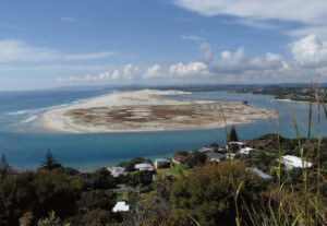 The view to the south over Mangawhai Estuary and dunes